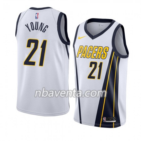 Camiseta Hombre Indiana Pacers Thaddeus Young 21 2018-19 Nike Blanco Swingman
